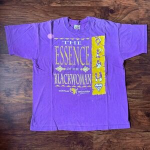 Vintage‎ Single Stitched Essence of the Black Woman Thrashed Purple T-Shirt XL
